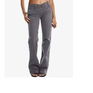 Flamingals Women's Wide Leg Cargo Pants Mid Waist Straight Leg Business Casual M